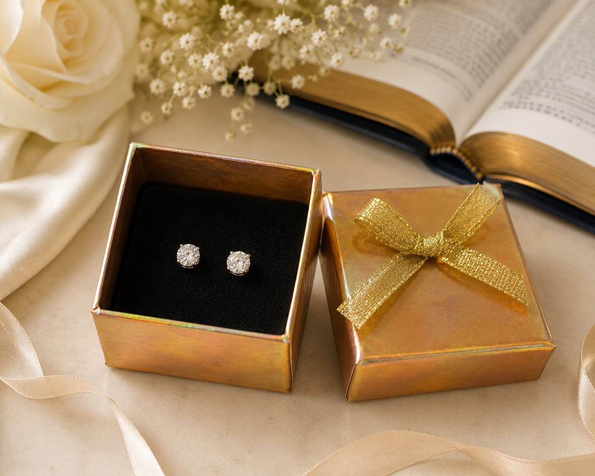 Roses of Redemption™ Crystal Silver Stud Earrings