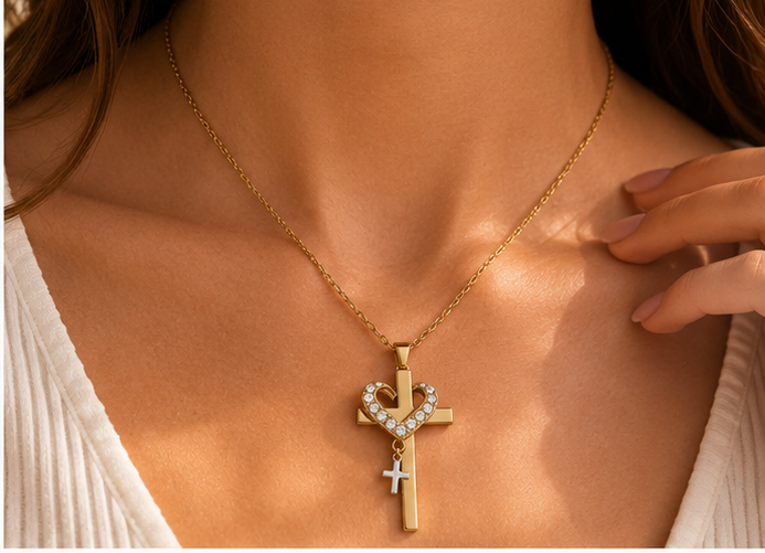 Armor of Virtue Gold Necklace & Earrings