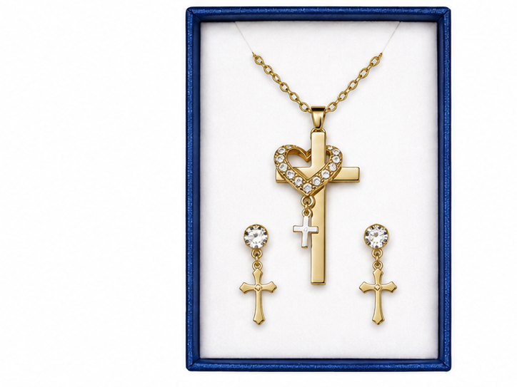 Armor of Virtue Gold Necklace & Earrings