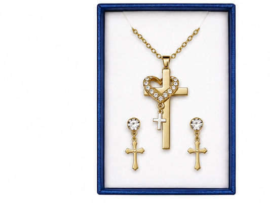 Armor of Virtue Gold Necklace & Earrings